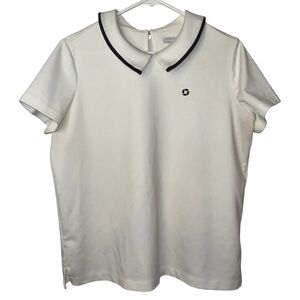 Chase Lands' End Women White Polo Shirt (M)